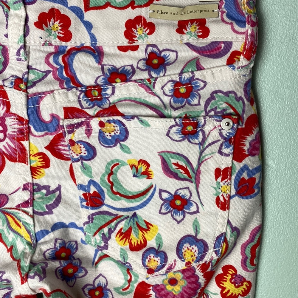 Pilcro & the Letterpress by Anthropologie Floral Mid-rise Skinny Jeans S… - Picture 8 of 11